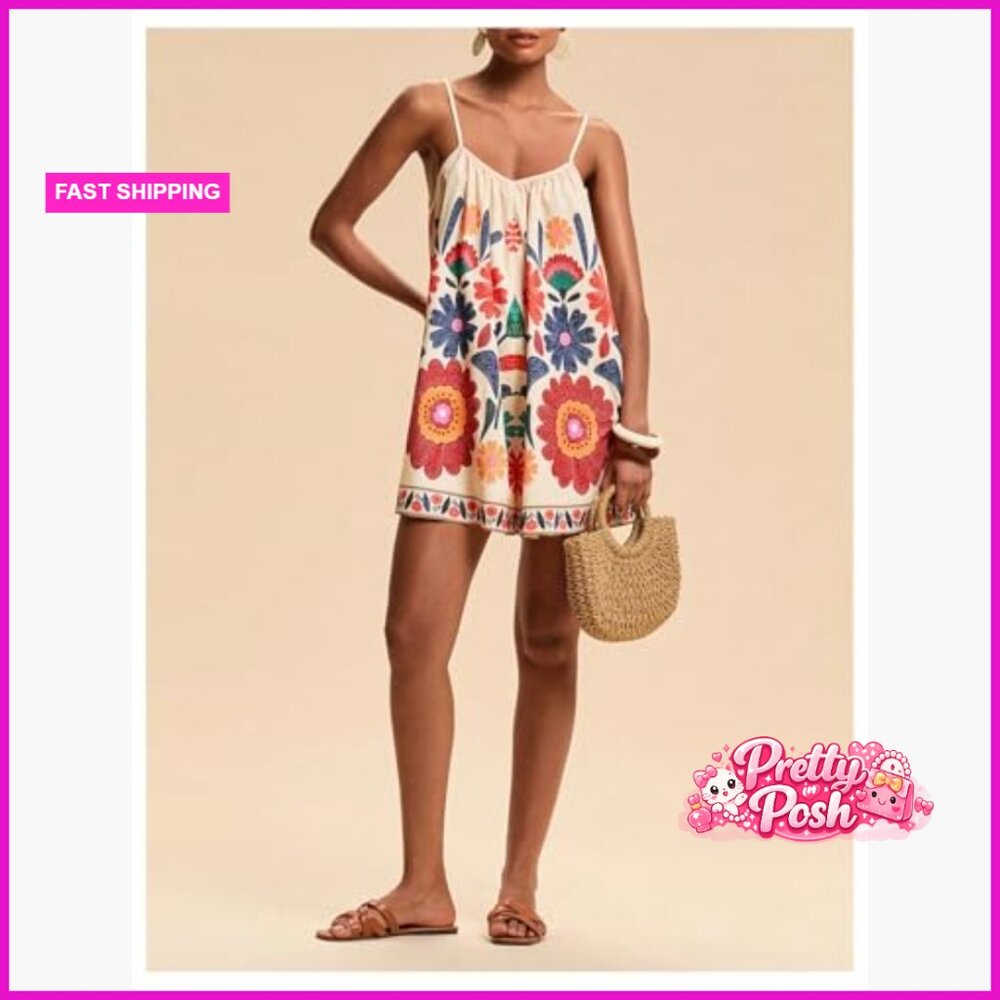 Polyester Blend Backless Romper With Wide Leg And… - image 4